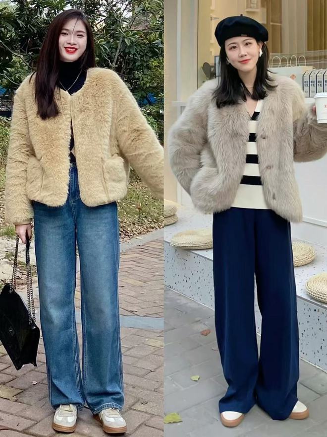 的“皮草+运动鞋”却个个洋气又好看九游会J9上海女生是真会穿！满大街(图8)